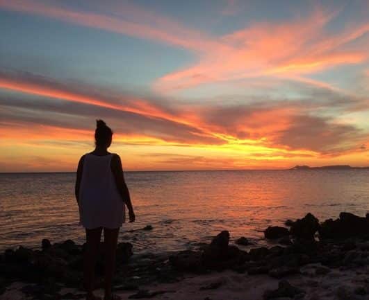 sunset at dive site Andrea II on Bonaire