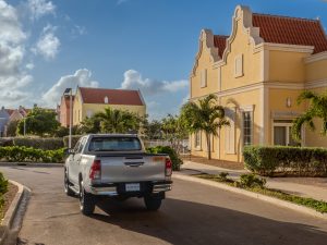 Toyota hilux parked at Corallium Hotel & Villas Bonaire