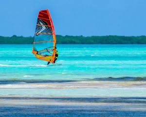 Windsurfing at Sorobon Beach