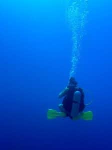 Scuba diver hovering
