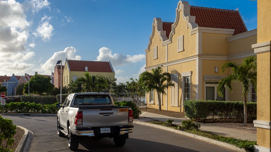 Courtyard by Marriott with a pickup truck from 123 Car Rental
