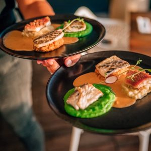 Fish trio dish from Sebastians Restaurant Bonaire