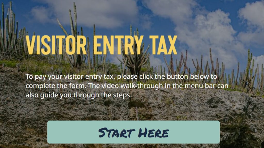 photo of the website about the Visitor Entry Tax