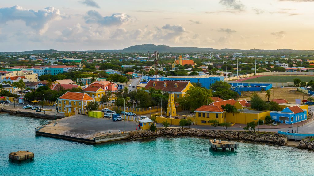 aerial picture of downtown Kralendijk