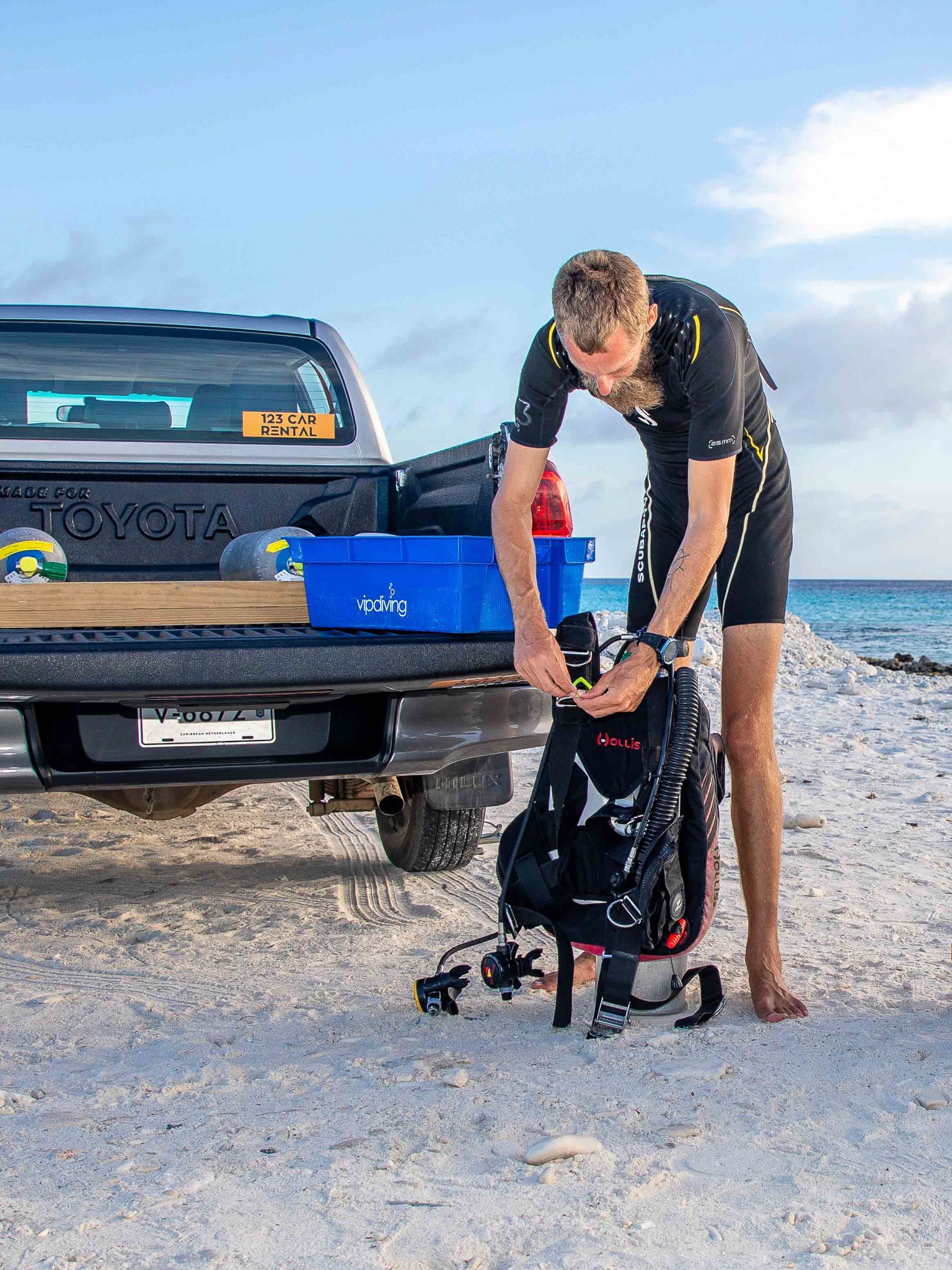 dive and drive with pickup truck from 123 Car Rental