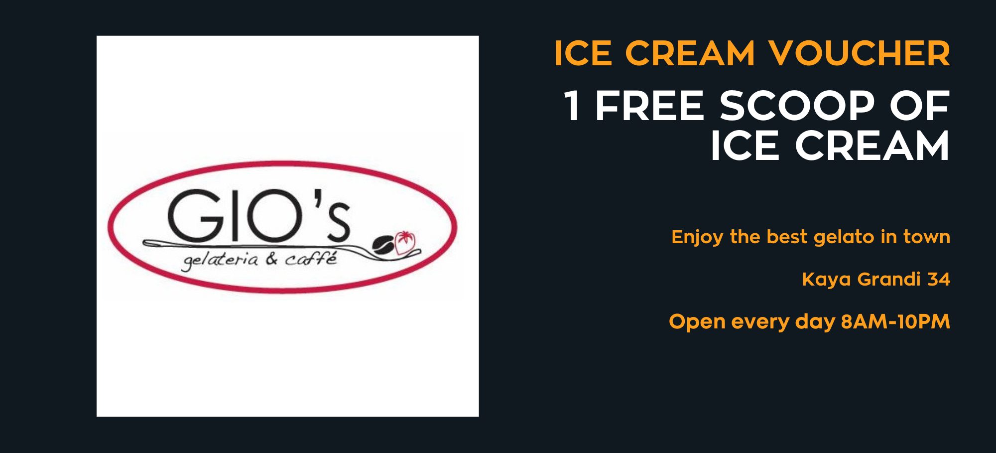 one free scoop of ice cream