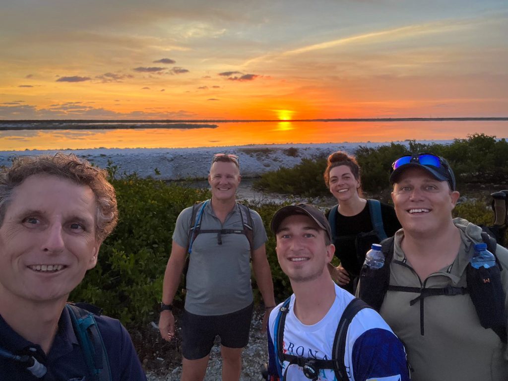 sunrise over the salt flats on Bonaire during the hike around bonaire