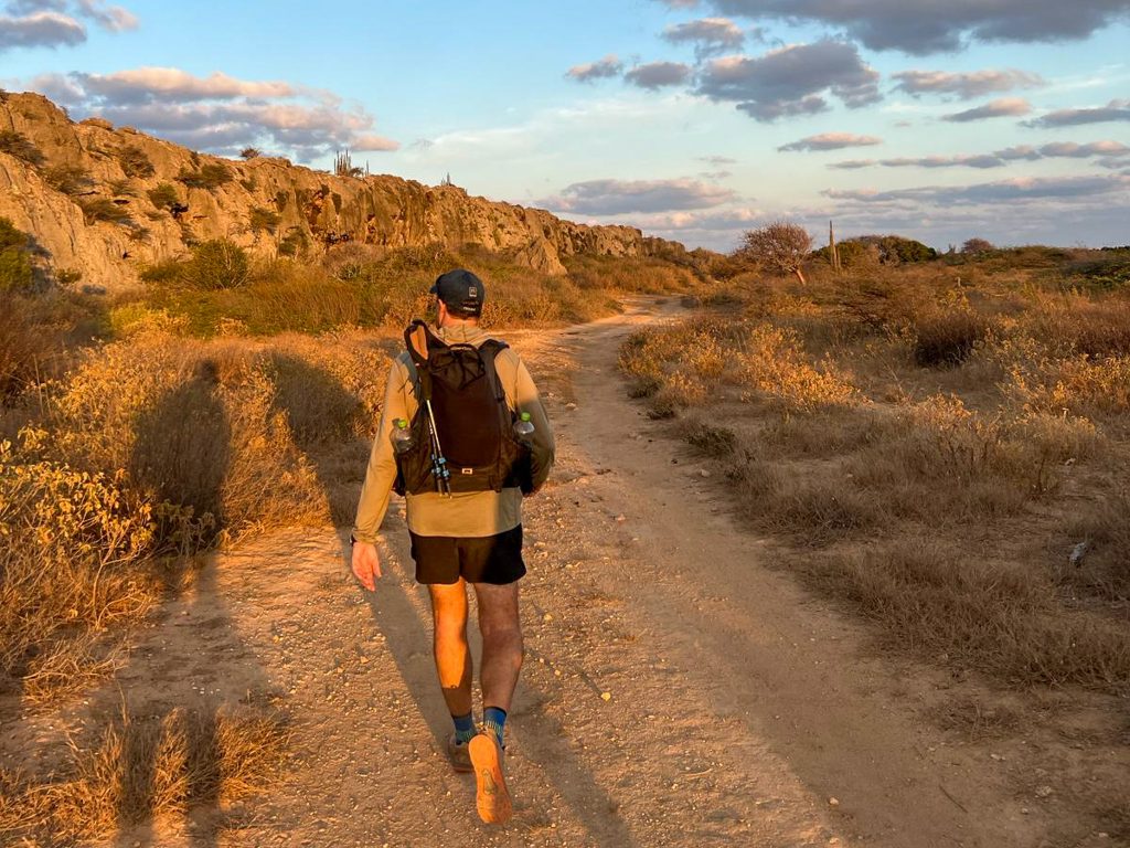 early morning sunrise along cliff on Bolivia Bonaire during hike around bonaire