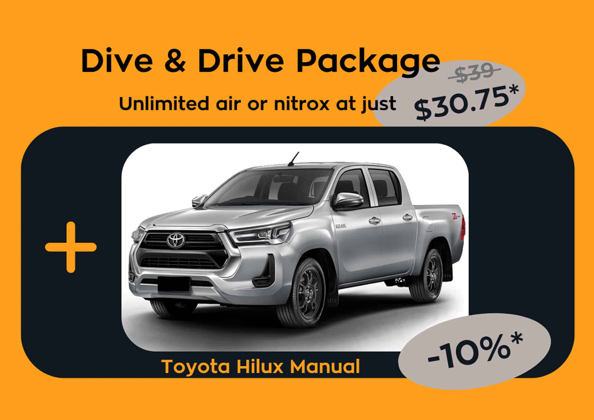 Dive and Drive package pricing